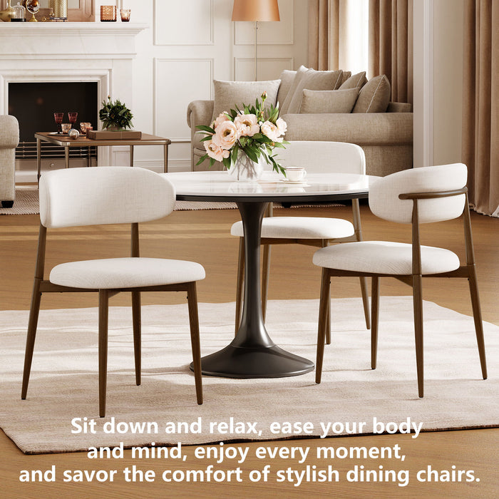 Upholstered Dining Chairs For Dining Room (Set of 2) - Beige