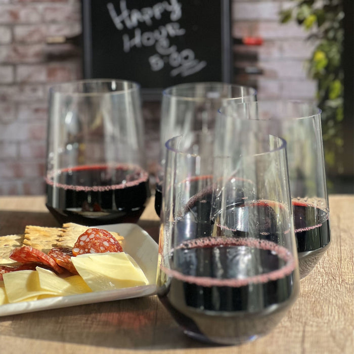 Tritan Lexington - Leadingware Unbreakable Wine Glass Plastic, 17Oz (Set of 4) - Clear