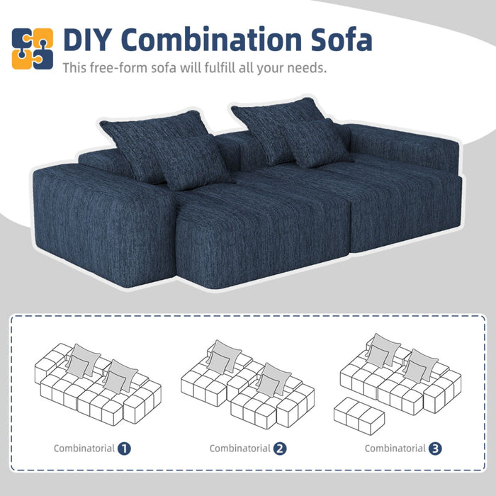 Modern Oversized Diy Combination Modular Sectional Sofa & Pillows