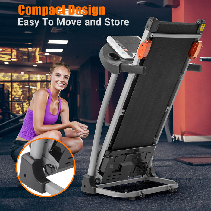Foldable Treadmill With Incline For Running Walking Exercise - Black