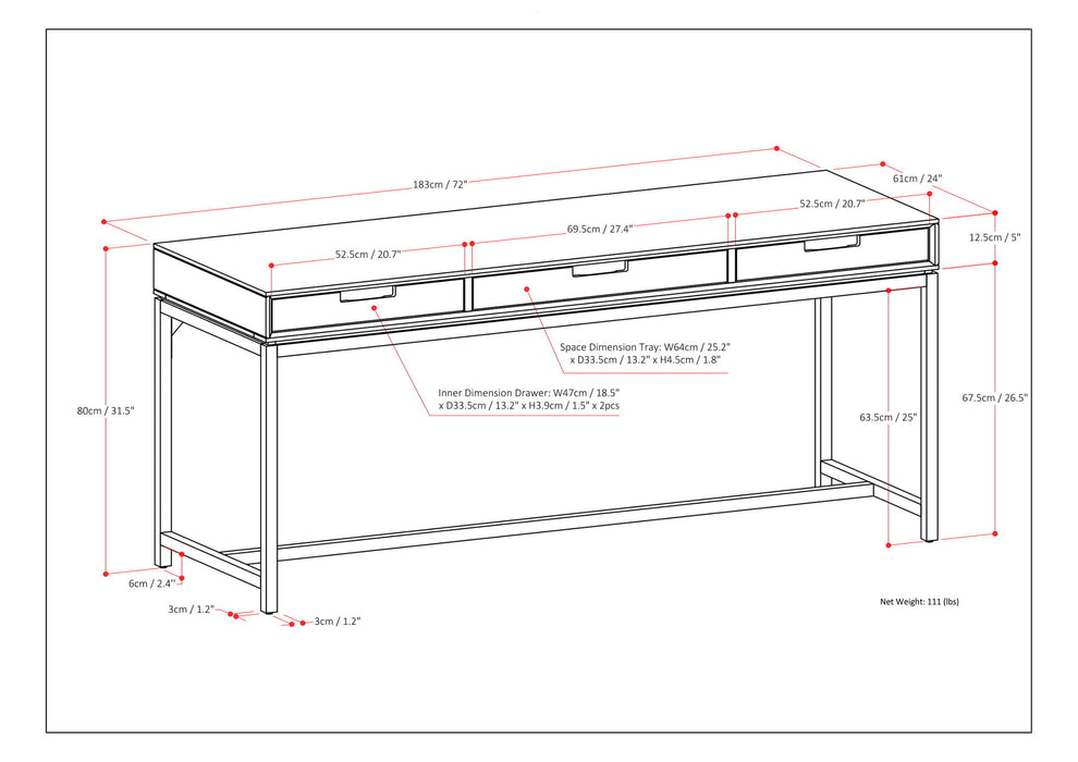Banting - Wide Desk - Oak Veneer