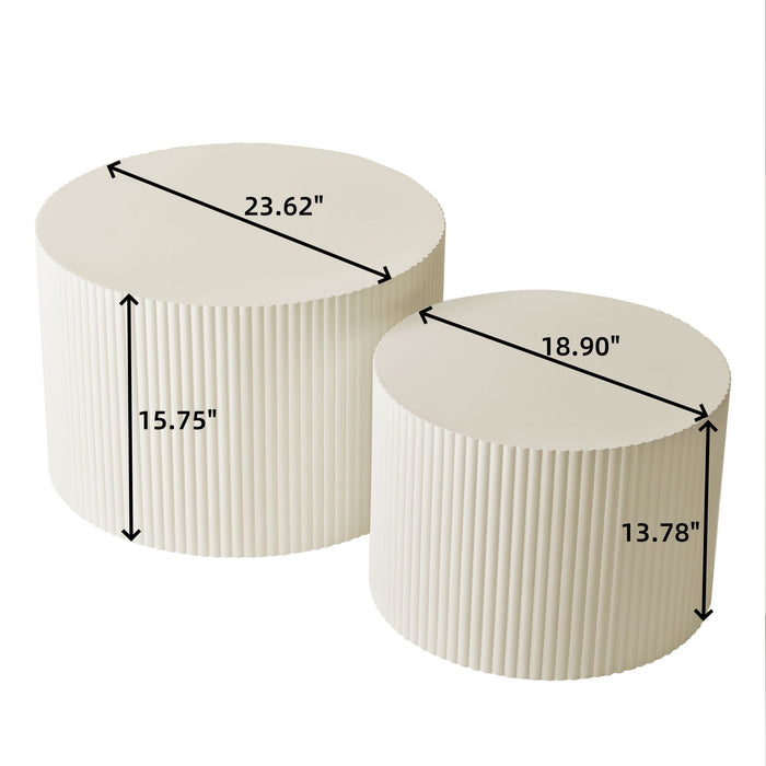 Wave Stripe Nesting Coffee Table (Set of 2)