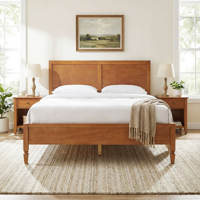 Classic Platform Bed Frame With Panel Headboard
