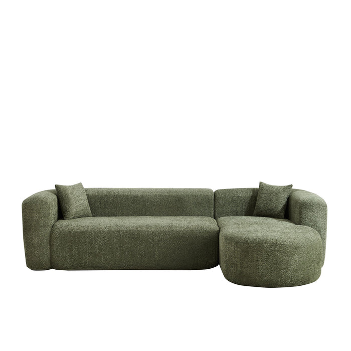 L - Shape Boneless Cloud Couch With 2 Throw Pillows For Living Room