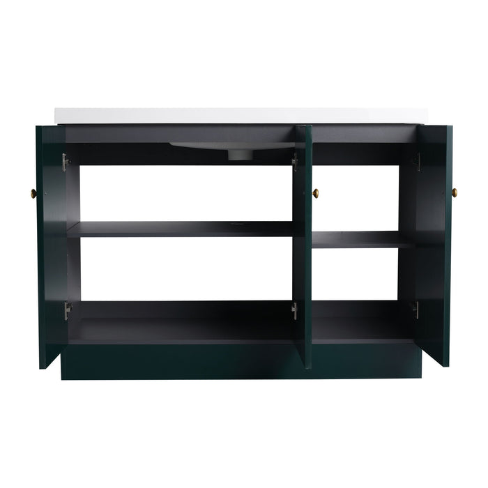 Contemporary Freestanding Bathroom Vanity With Resin Sink & Soft-Close Cabinet Doors