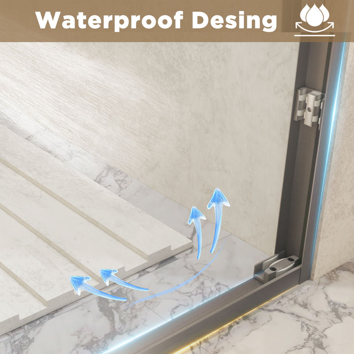 Double Sliding Shower Door With Explosion Proof Film