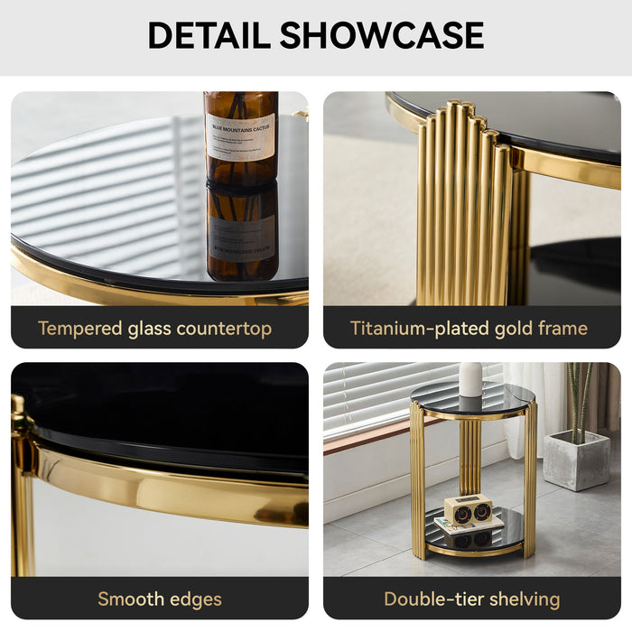 Round Table With Double Layer Storage