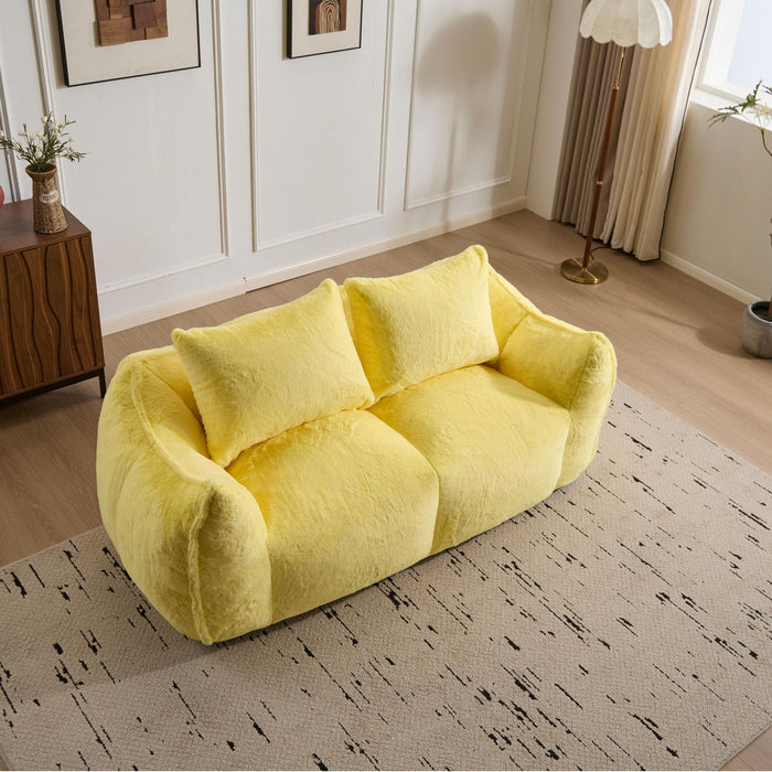 Giant Bean Bag Couch, Ultra Soft Fluffy Loveseat For Living Room