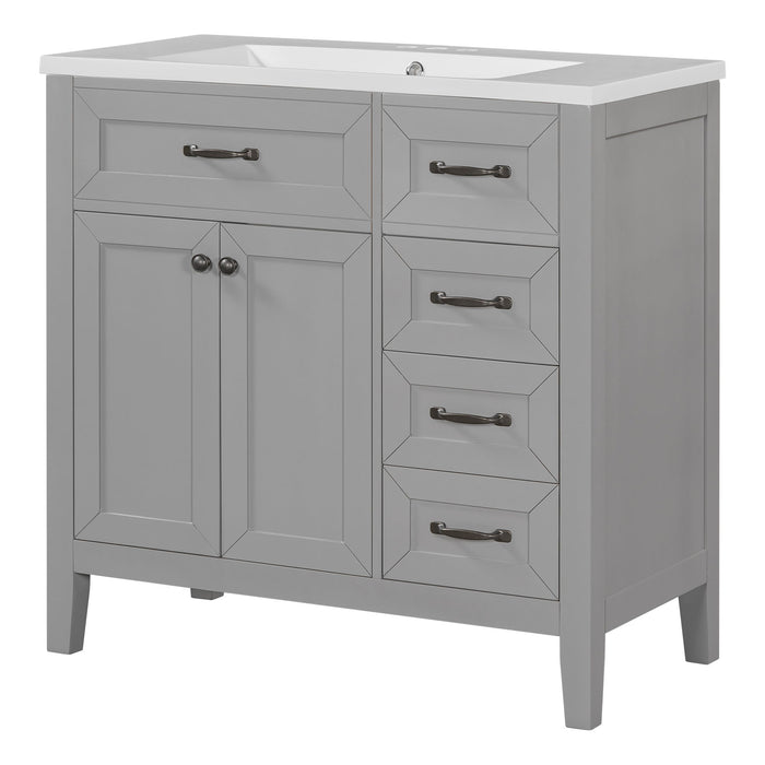 Modern Bathroom Vanity With Sink, Freestanding With Drawers And Doors
