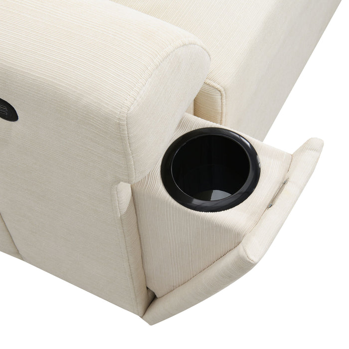 U Shaped Sectional Sofa 6 Seat Couch Set With Oversized Ottoman, Hidden Armrest Storage And Cup Holders USB Charging Ports Wide Seat Sofa