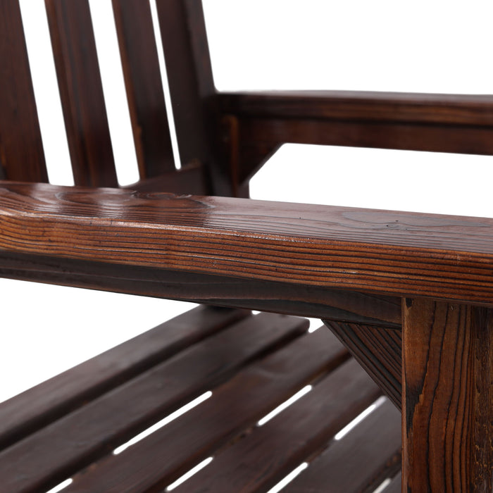 Oversized Porch Rocker Chair With Wide Seat And Tall Backrest