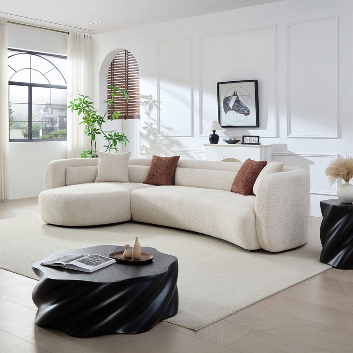 Curved Sectional Sofa, L - Shape Modular Chaise