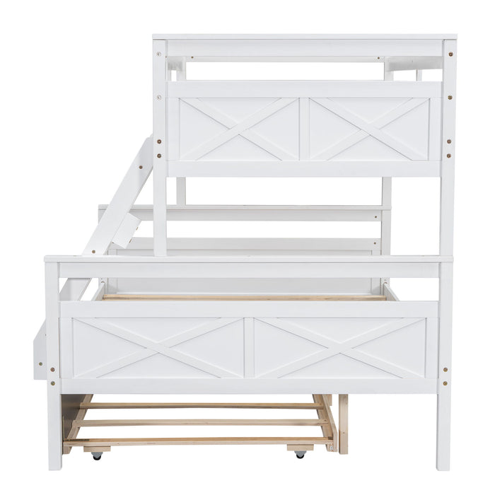 Bunk Bed With Ladder And Safety Guardrail