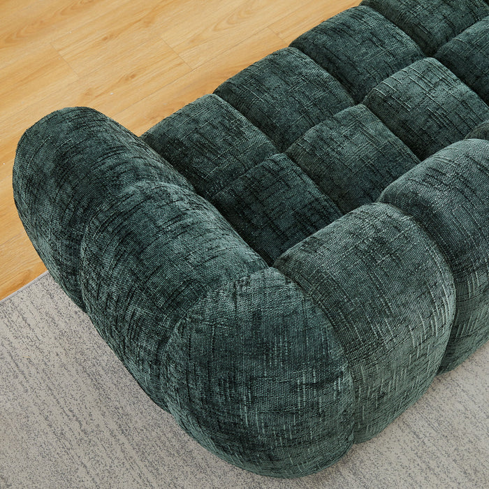 Quilted Cloud Sofa With Rounded Armrests And Piano Key Backrest Design