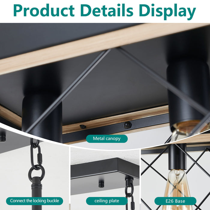 Chandelier Pendant Light For Dining Room Kitchen, 5 Light Fixture With Adjustable Height