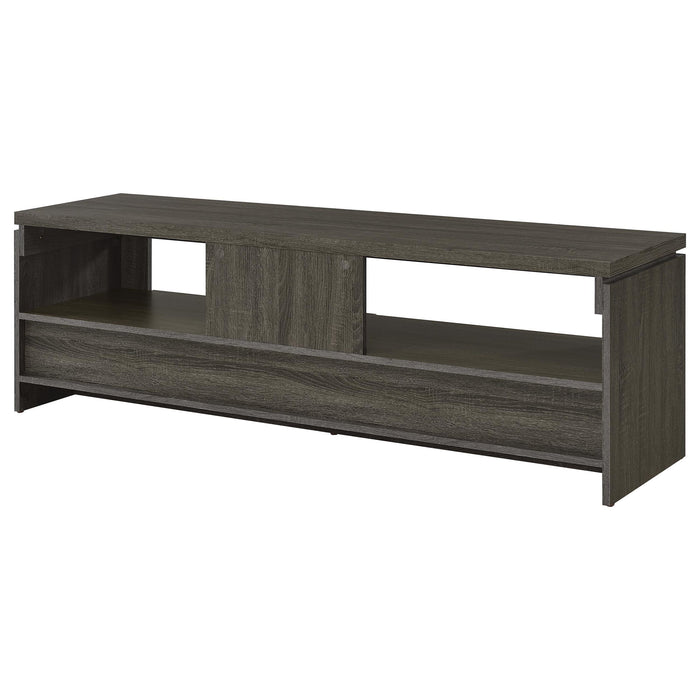 2 Drawer TV Console With Floating Top - Gray