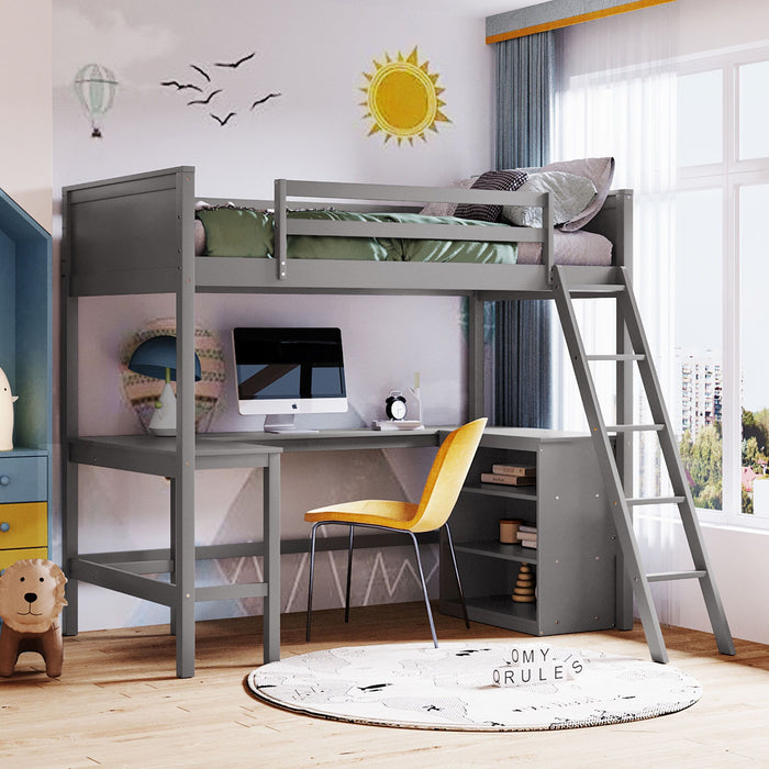Loft Bed With Shelves With Desk