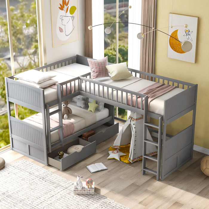 Bunk Bed With Loft And 2 Drawers