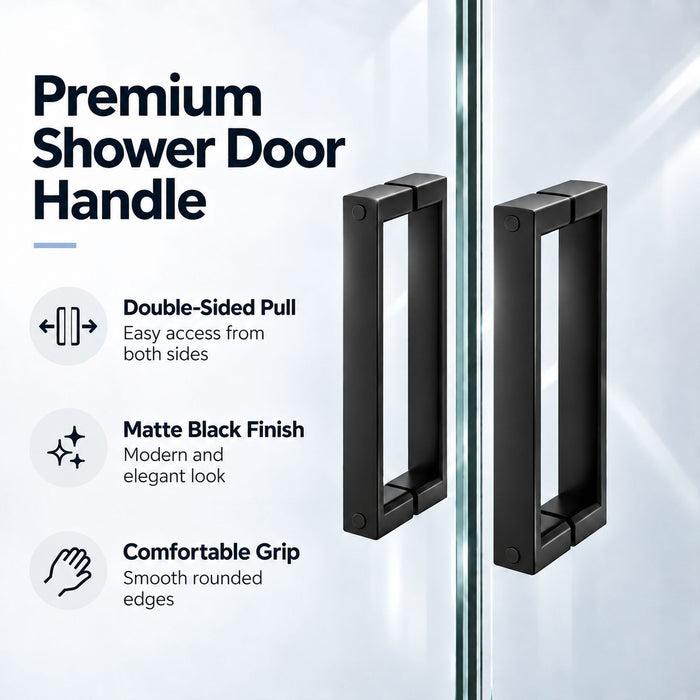 Double Framed Sliding Shower Door - Matte Black