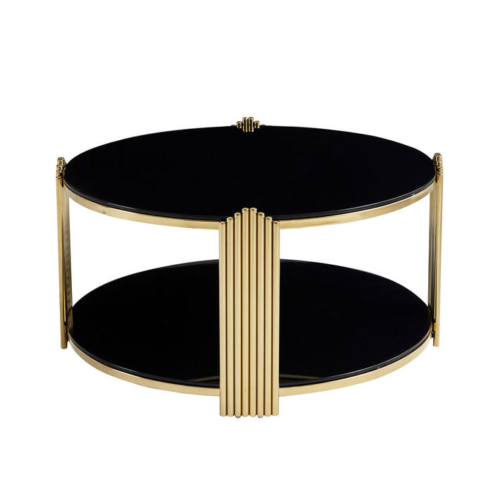Round Table With Double Layer Storage