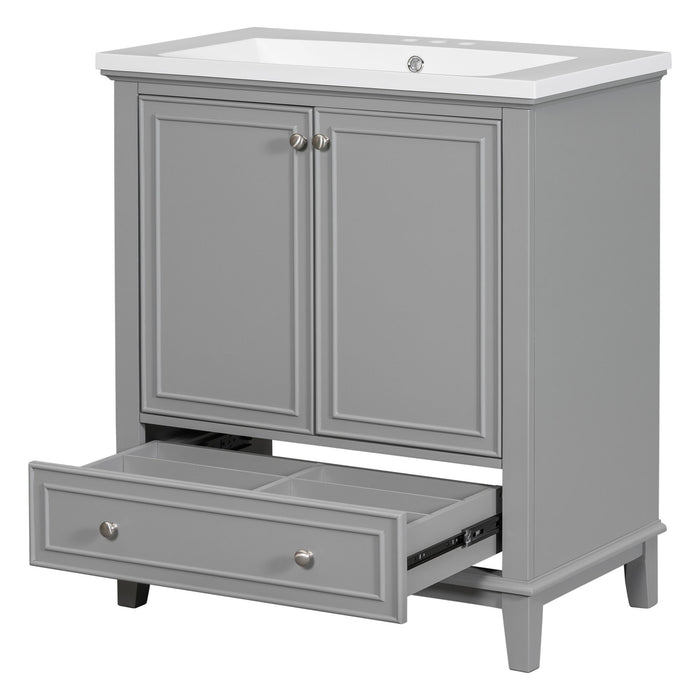 Modern Bathroom Vanity With Sink Combo, Multi Functional Cabinet With Doors And Drawer