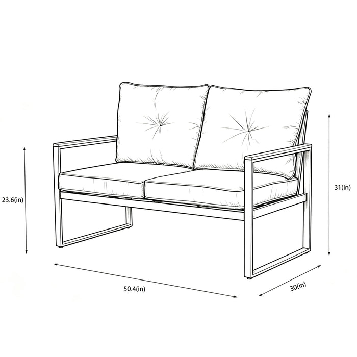 Oversized Outdoor Conversation Set, 5 Seater - Blue