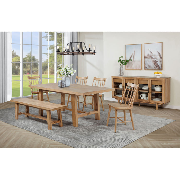 4 Door Sideboard With Dual Drawers - Natural