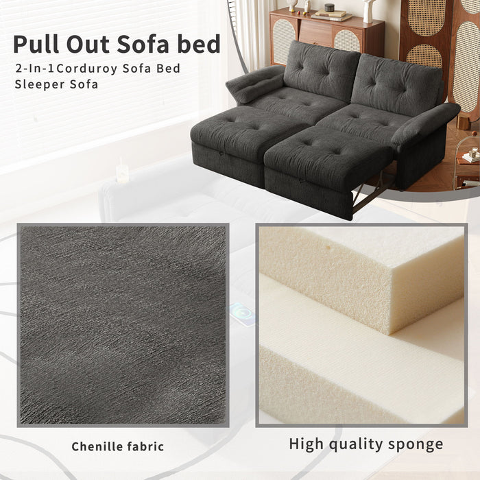 Sofa Bed, 2 In 1 Design For Living Rooms