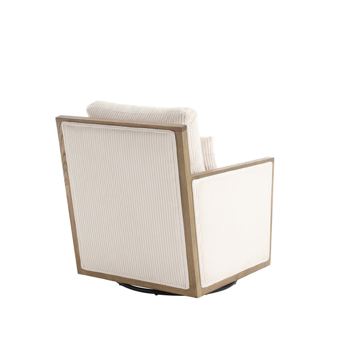 Comfy Accent Barrel Chair, 360 Degree Swivel