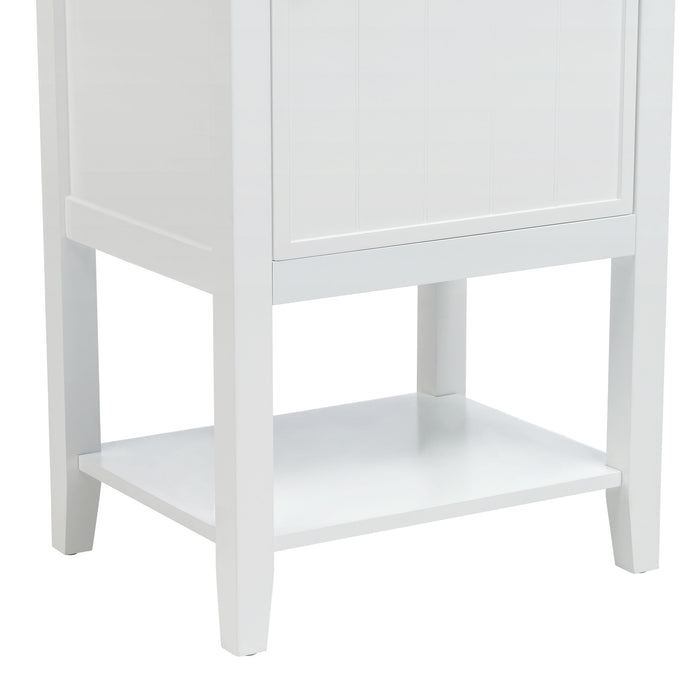 Modern Bathroom Vanity With Sink, Soft-Closing Door And Open Shelf