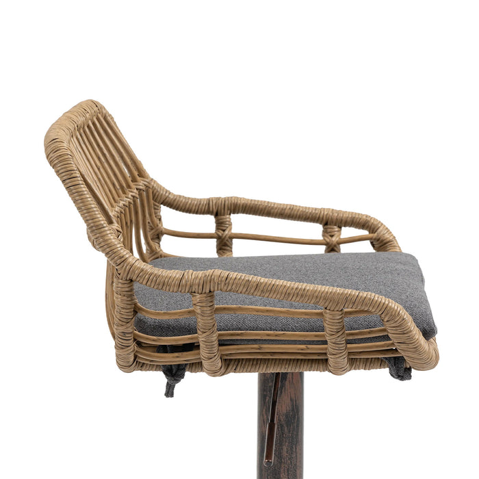 Modern Swivel Bar Stools Adjustable Counter Chairs With Footrest (Set of 2)