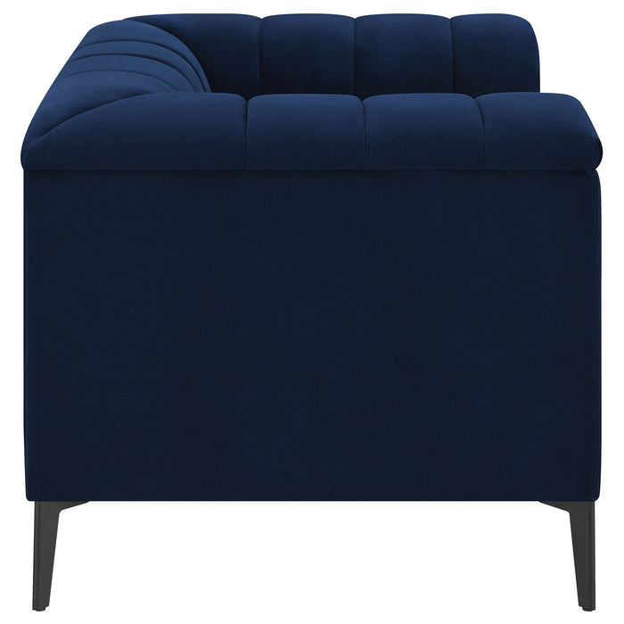 Darci - Accent Armchair With Seating And Tapered Legs - Blue
