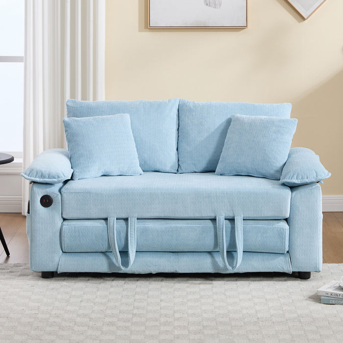 Upholstered Futon Convertible Floor Sofa Bed