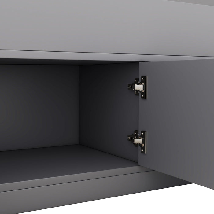 Captain Platform Bed Frame With Storage Bookcases, Shelves, And 4 Drawers