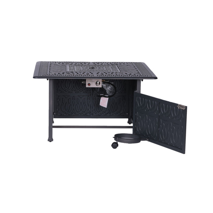 Powder Coated Aluminum Propane Gas Fire Pit Table - Gunmetal