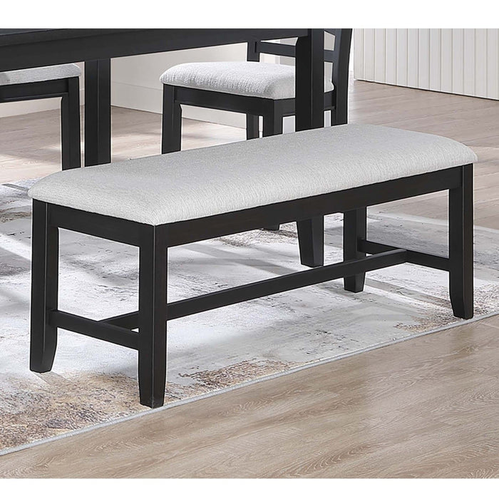 Dining Set 6 Piece With Table And Upholstered X Back Chairs - Charcoal