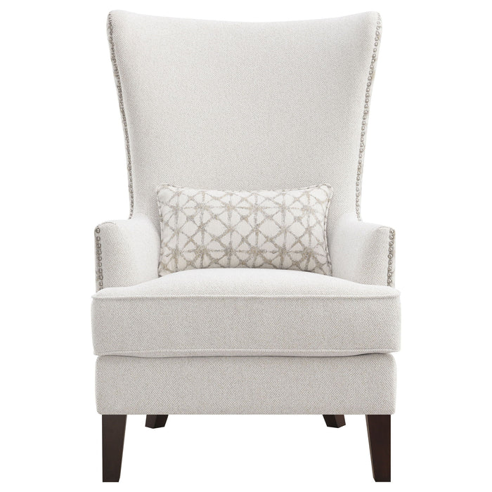 Lindstrom - Wingback Accent With Contoured Back - Ivory White