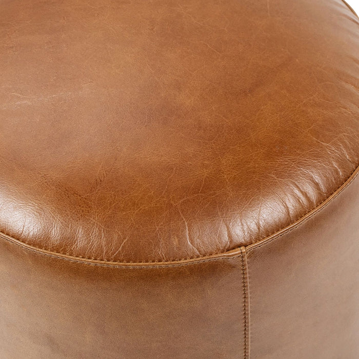 Nico - Round Ottoman Stool - Brown