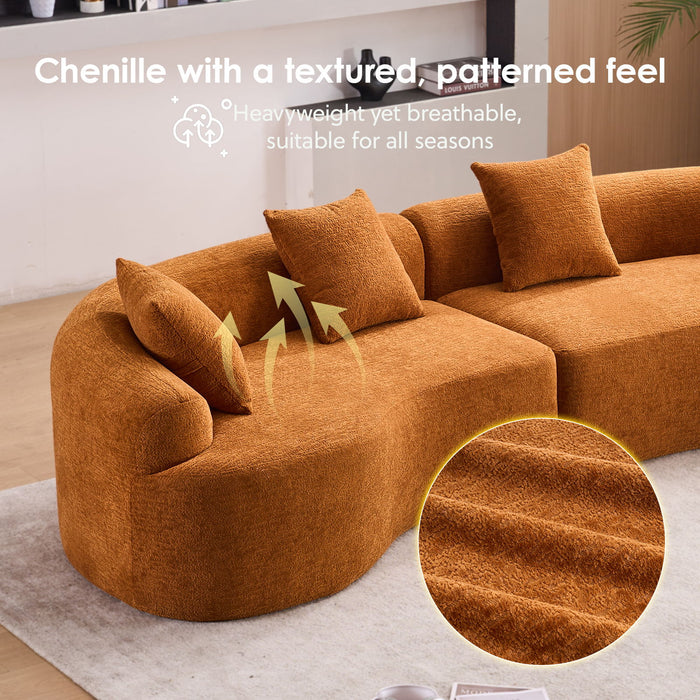 4 Seater Sofa With Fabric, 30D, 60 Hardness Full Sponge, 4 Pillow For Living Room, Home Furniture Sleeper Sectional Sofa For Apartment