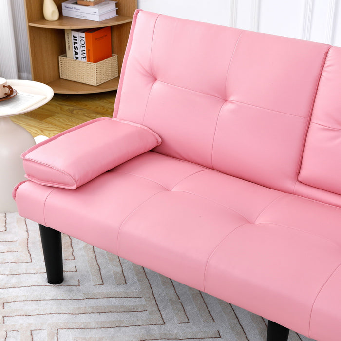 Sofa Bed With Foldable Design And Cup Holder