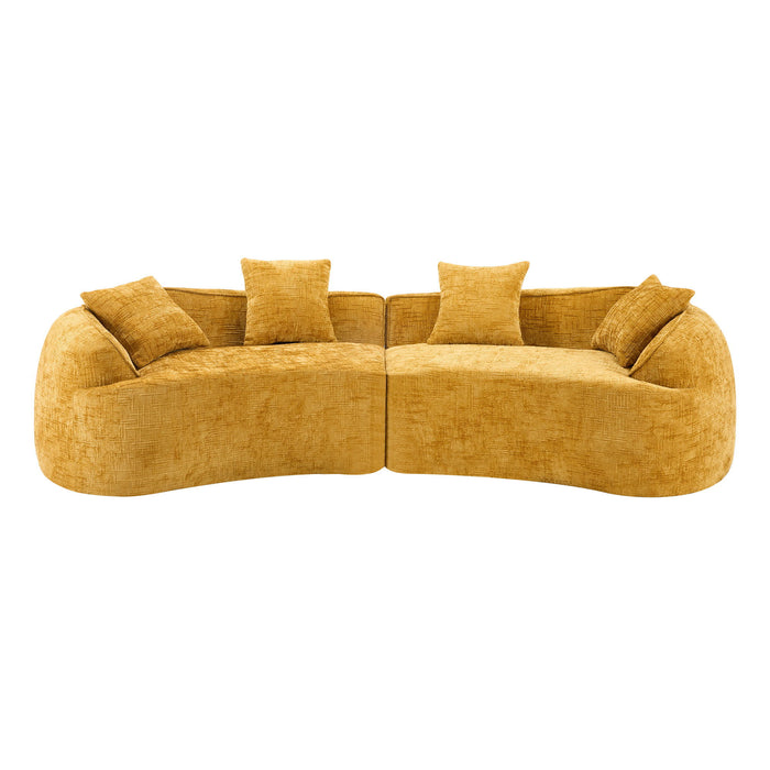 Curved Compressed Sofa, Nordic-Style Design For Living Room