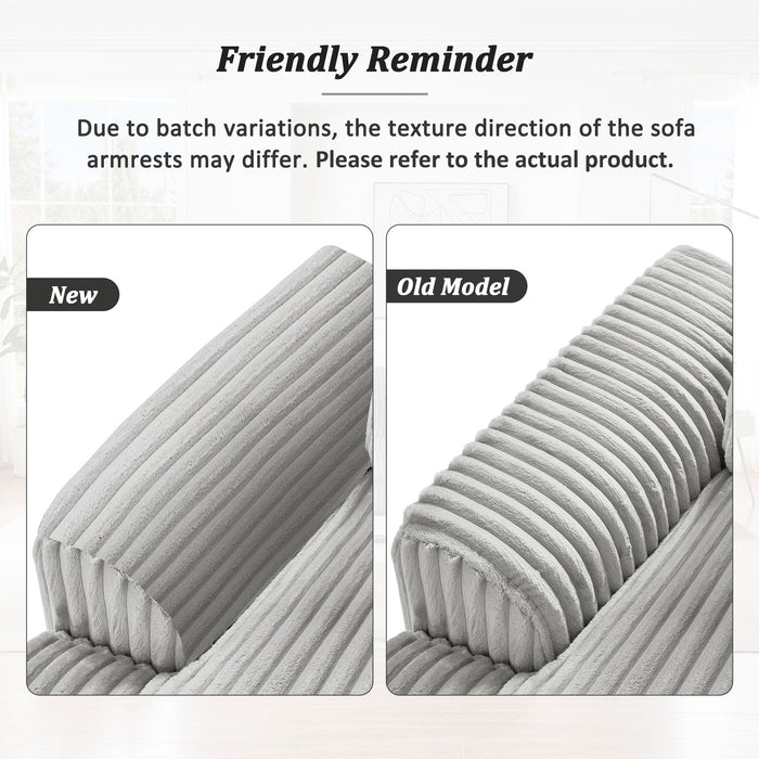 Oversized Sectional Sofa U - Shaped Sofa Couch Modern Sofa Upholstered In Soft Corduroy With A Chaise Lounge For Living Room