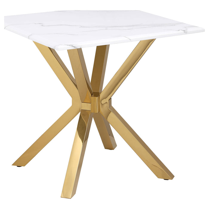 Maciel - 2 Piece Marble Coffee And End Table Set With Base Marble - White Marble