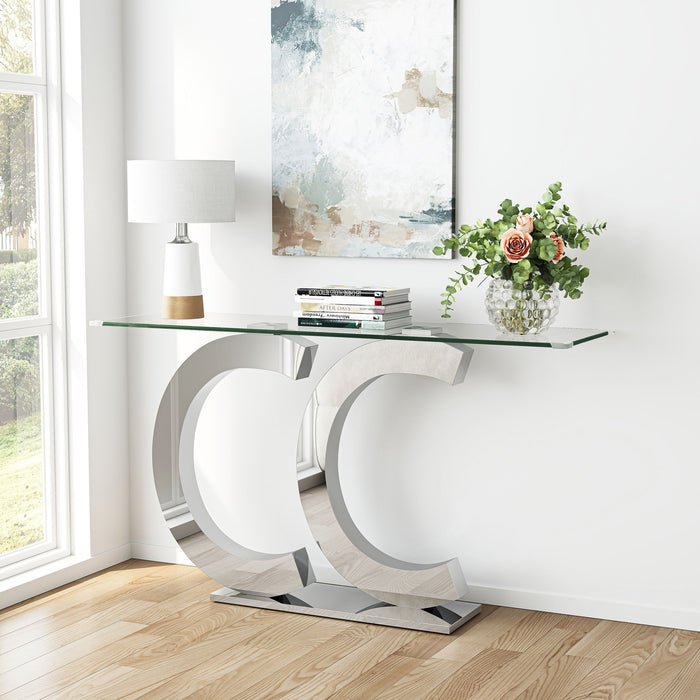 Dual C - Shaped Console Table
