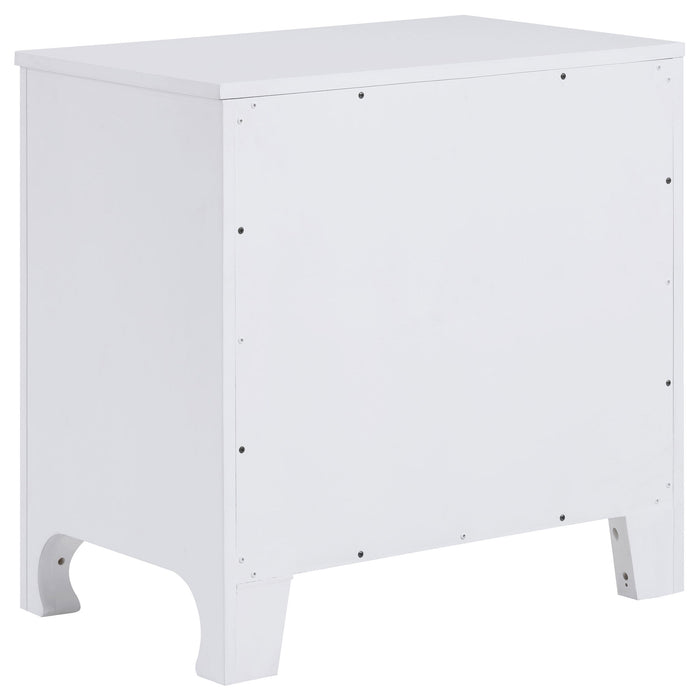 Helena - 2 Drawer Nightstand With Soft Curves - White