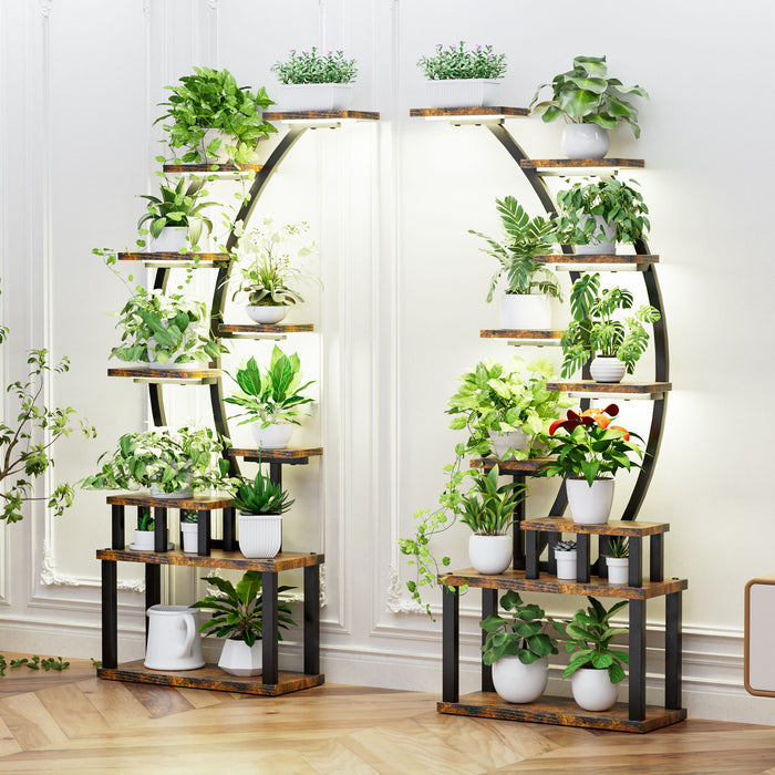 9 Tiered Indoor Plant Stand With 5 Adjustable Grow Lights
