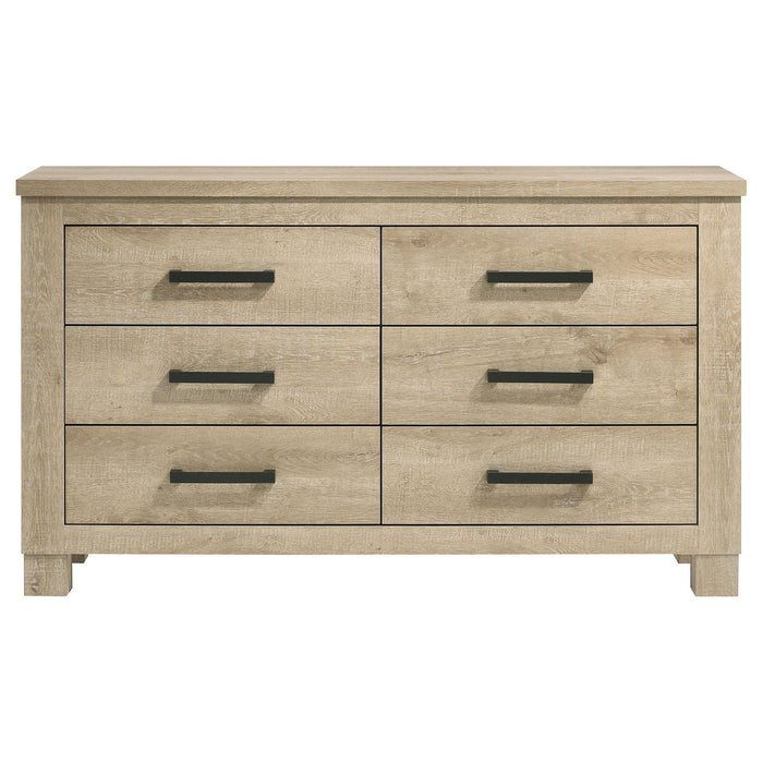 Sansome - 6 Drawer Bedroom Dresser With Pulls - Oak