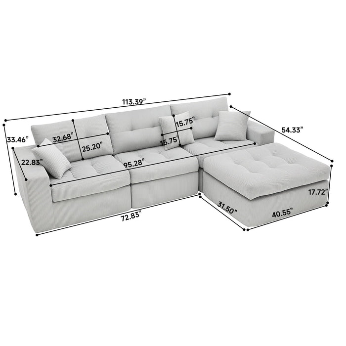 Corner Chaise L-Shaped Sectional Sofa Bed