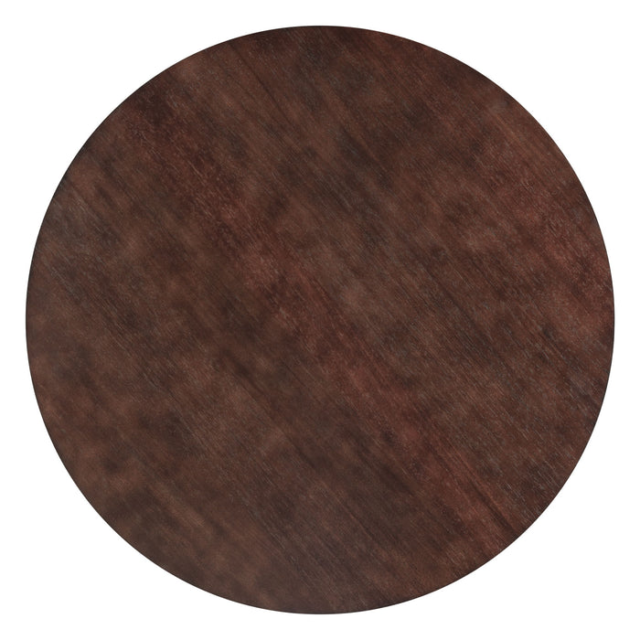 5 Piece Round Dining Table And Chair Set With Unique Legs And Hollow Chair Back