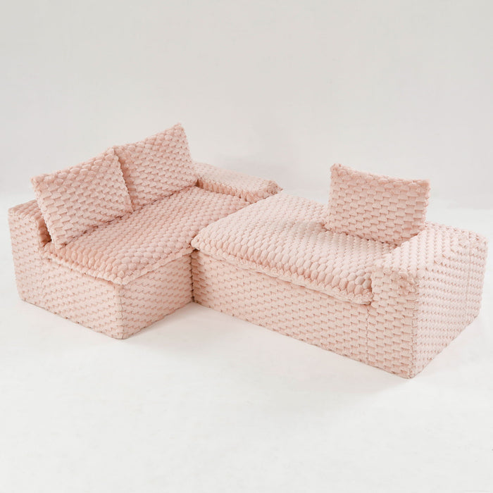 Modular Sofa, Convertible Twin Seat With Chaise Lounge
